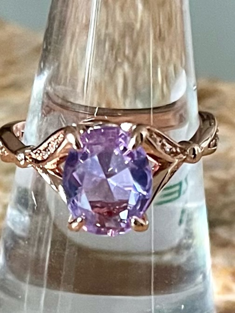 BP Retro RBP2850 Light Amethyst on Rose Gold Mermaid Tail Ring HTF